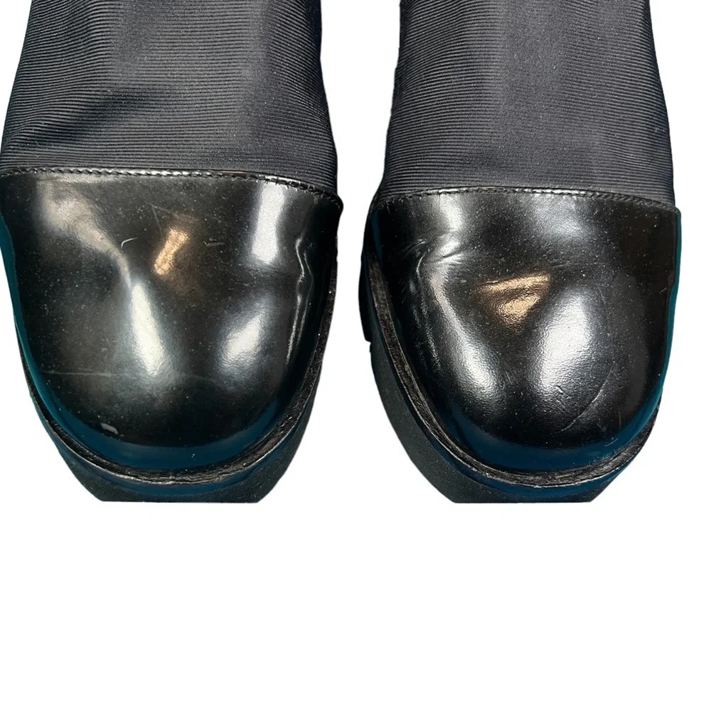 90’s Paul Green Nylon and Patent Black Slip-on Elastic Wedge - Picture 4 of 9